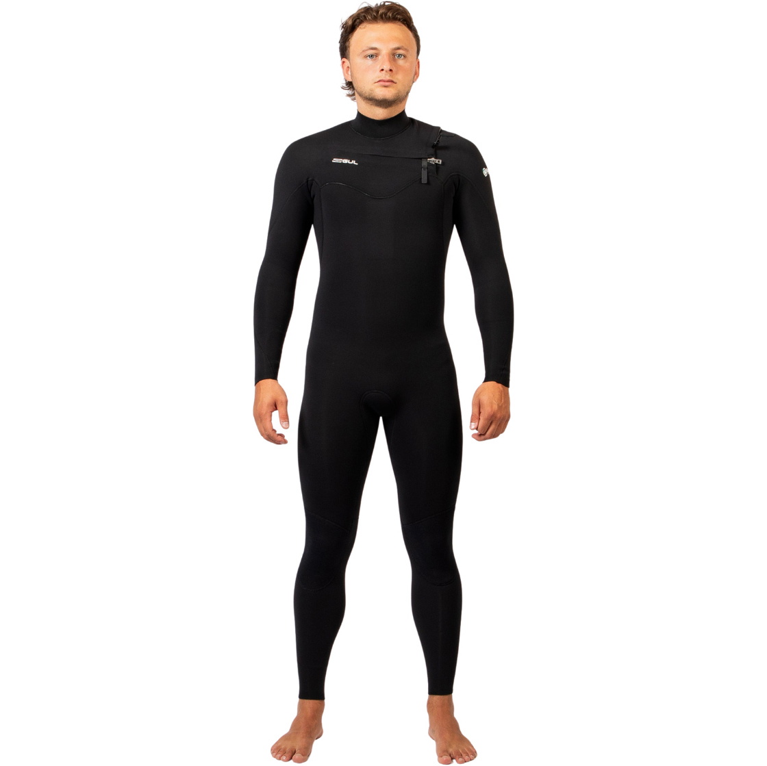 2026 Gul Hombres Echo Natur 3/2mm Chest Zip Neopreno EC1327-BKBK - Black